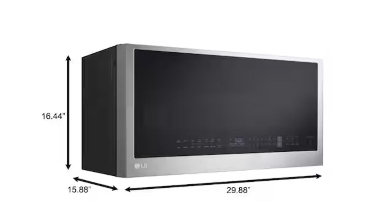 *Slightly Dented* Smart 30 in. W 2 cu. ft. Over the Range Microwave with EasyClean 1,050-Watt in PrintProof Stainless Steel