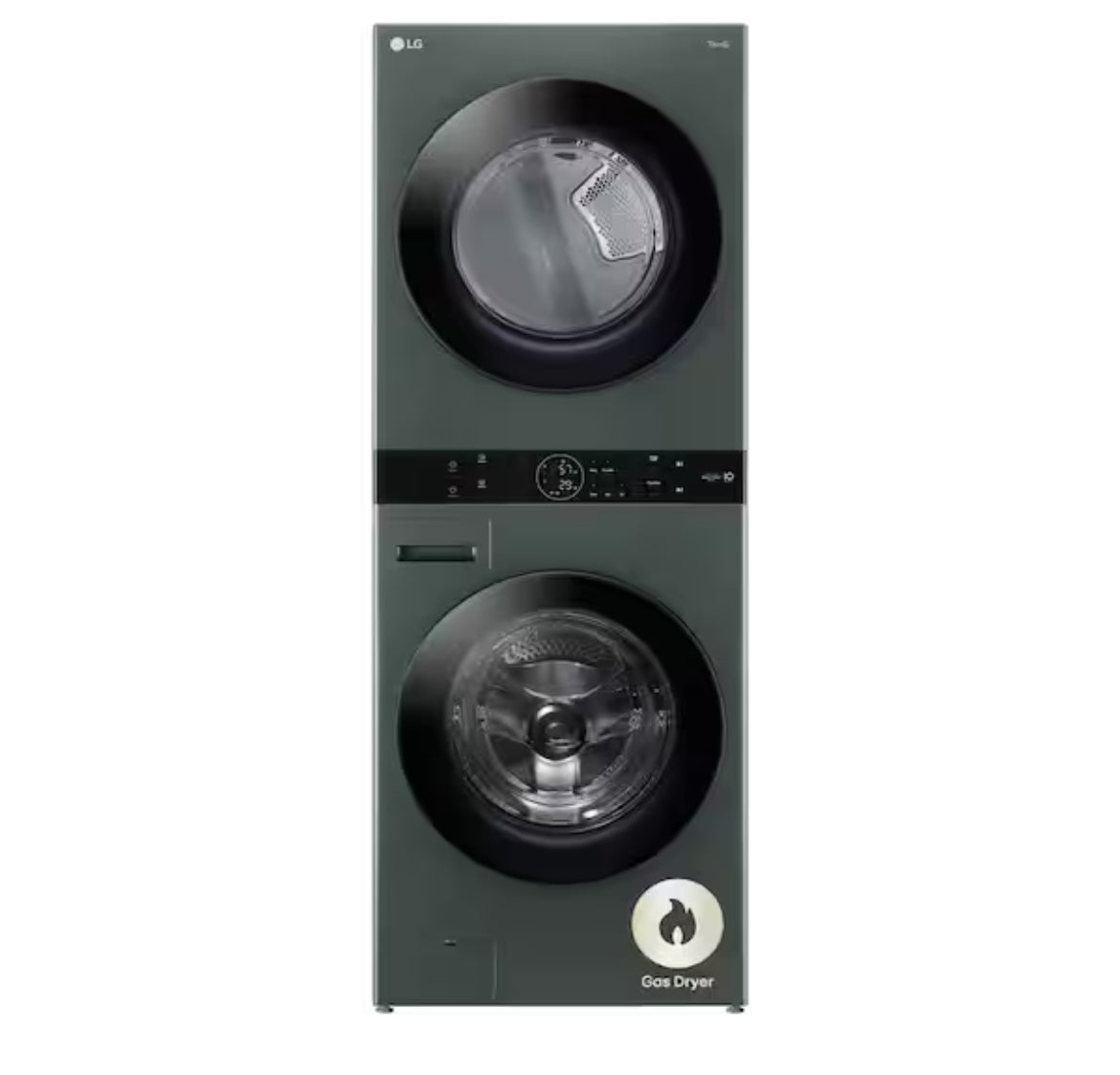 WashTower Stacked SMART Laundry Center 4.5 Cu.Ft. Front Load Washer & 7.4 Cu.Ft. Gas Dryer in Nature Green w/ Steam *Slightly Used*