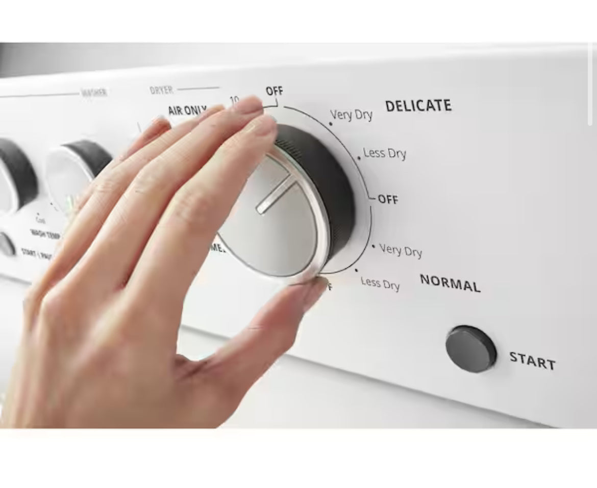 White Laundry Center with 3.5 cu. ft. Washer and 5.9 cu. ft. Gas Dryer with 9 Wash Cycles and AutoDry