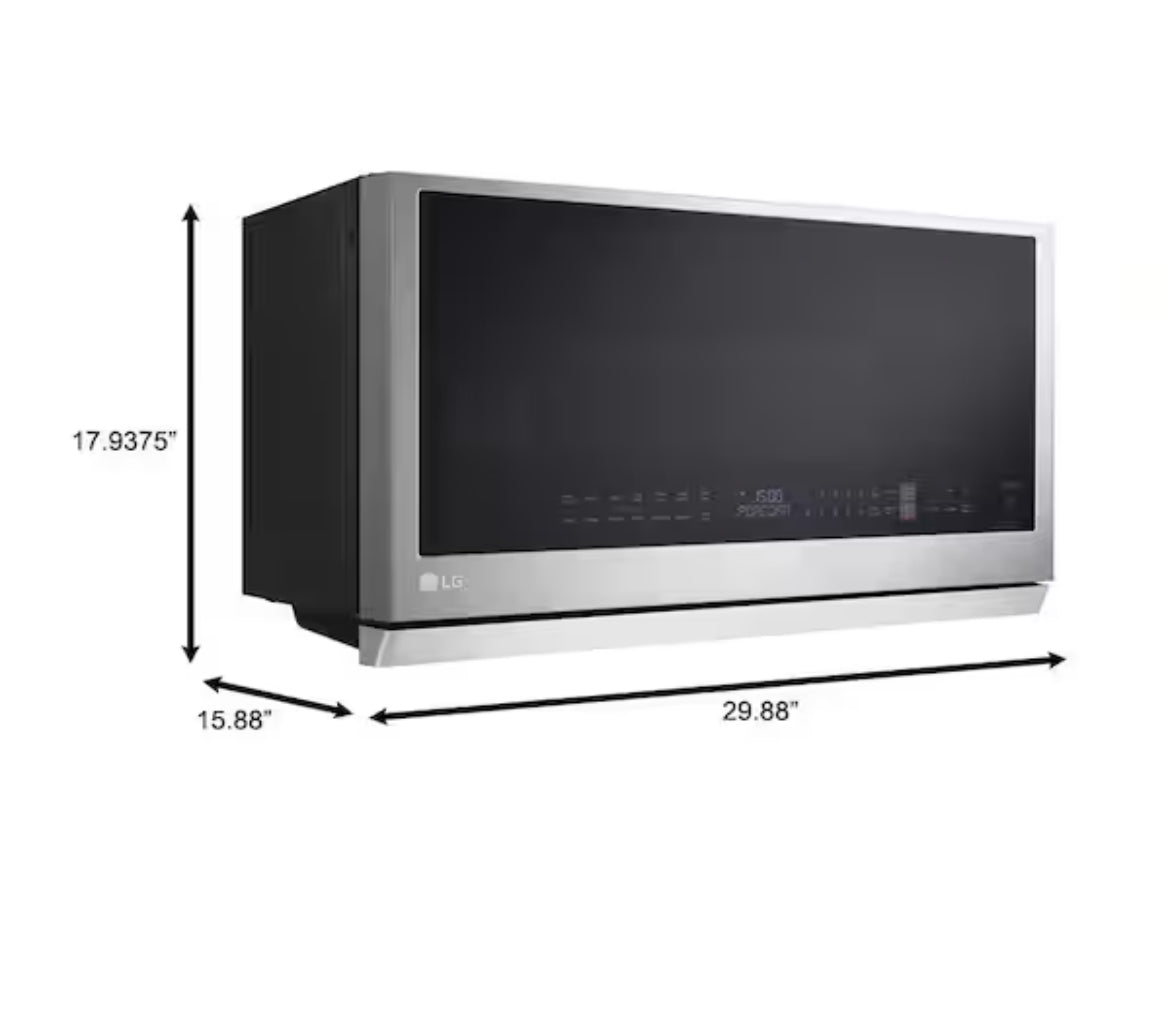2.1 cu. ft. 30 in. Width PrintProof Stainless Steel 1,050-Watt Smart Over-the-Range Microwave Oven with ExtendaVent 2.0