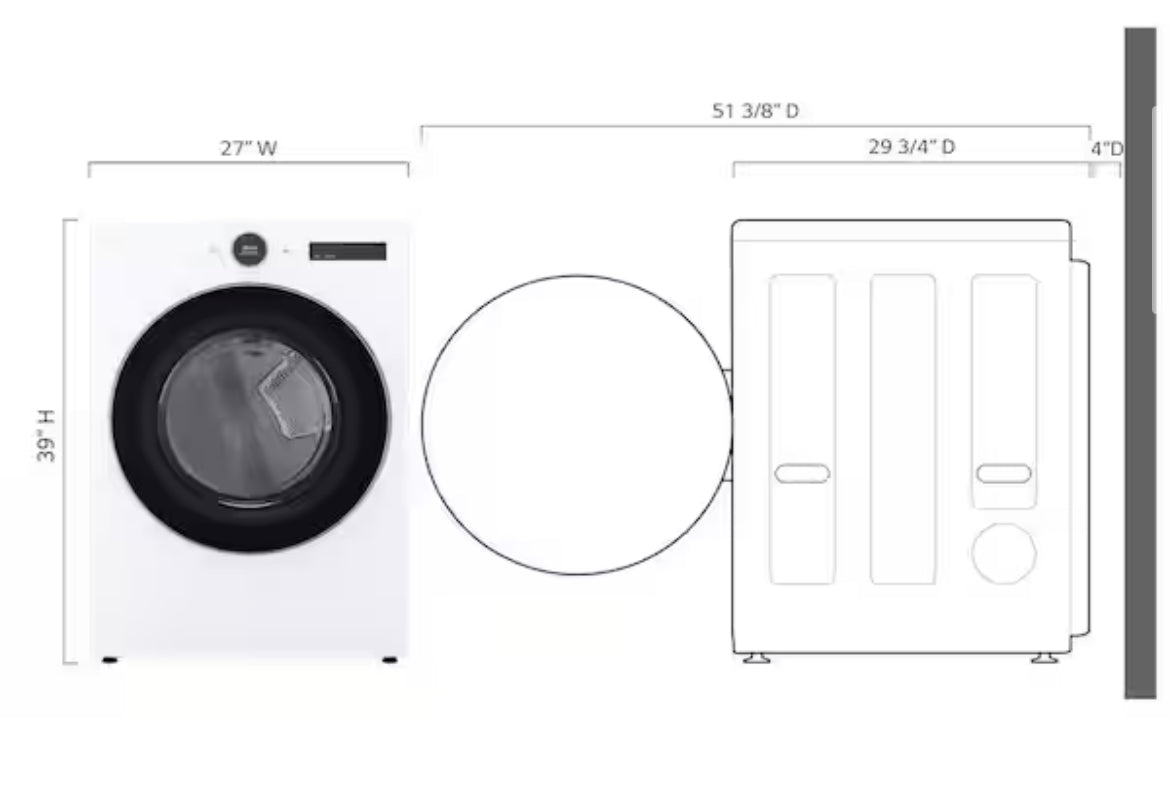 7.4 cu. ft. Vented Stackable SMART Gas Dryer in White with TurboSteam and AI Sensor Dry Technology *Slightly Used*