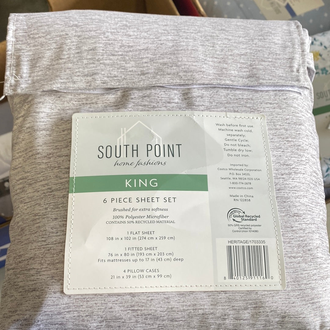 South Point Home Fashions Microfiber 6-Piece Sheet Set