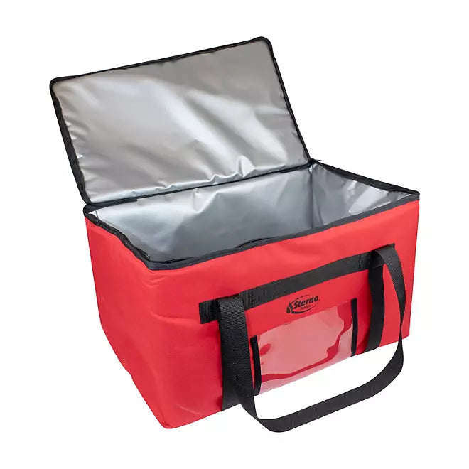 Sterno Red Delivery Leak-Proof Insulated Food Carrier Bag