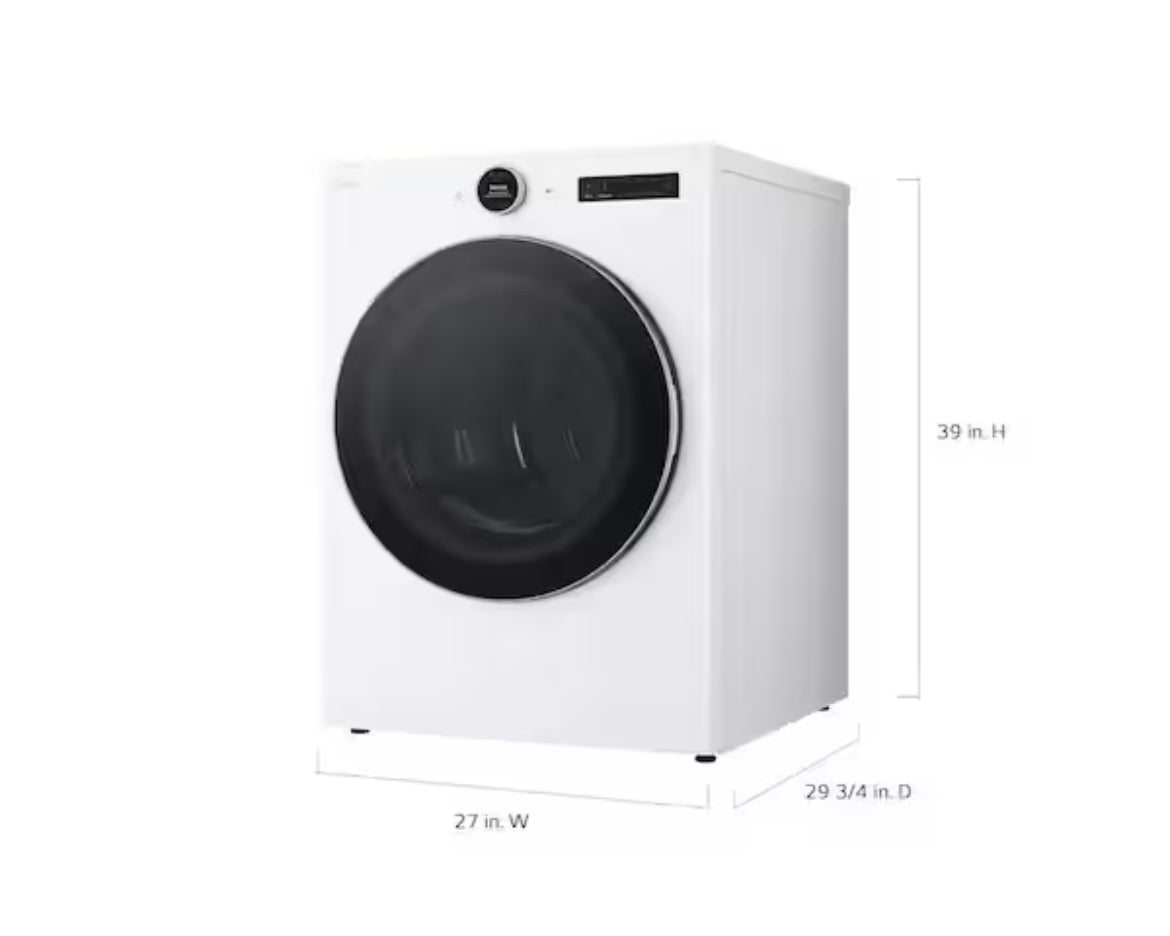 7.4 cu. ft. Vented Stackable SMART Gas Dryer in White with TurboSteam and AI Sensor Dry Technology *Slightly Used*