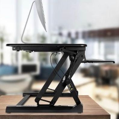 Mount-It! 6.25" - 17" Height Adjustable Sit Stand Desk Converter, Black (MI-7955)