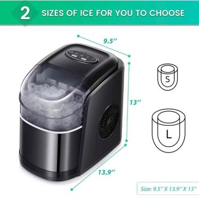 Kismile Countertop Ice Maker Machine,26Lbs/24H Compact Automatic Ice Makers,9 Cubes Ready in 6-8 Min