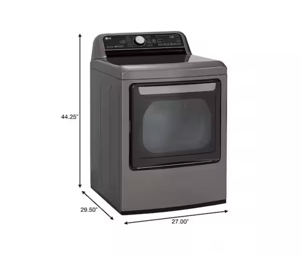 7.3 cu. ft. Smart Rear Control Gas Energy Star Dryer with Sensor Dry & Steam Technology *USED*