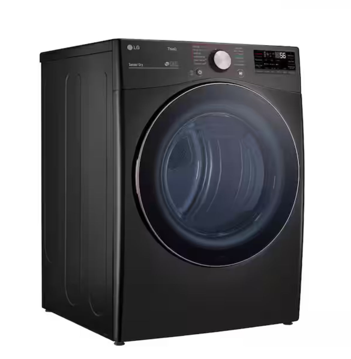 7.4 Cu. Ft. Vented SMART Stackable Gas Dryer in Black Steel with TurboSteam and Sensor Dry Technology