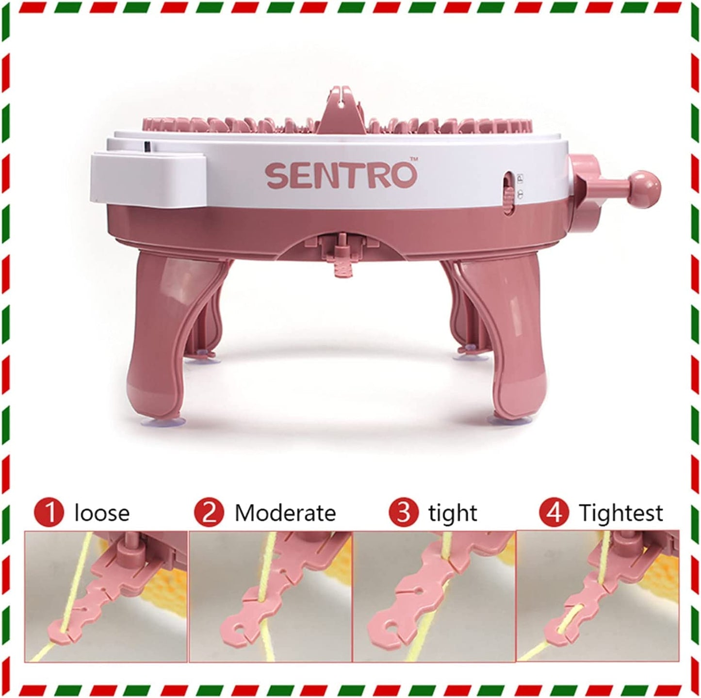 SENTRO/SANTRO 48 Needles Knitting Machine with Row Counter and Plain/Tube Weave Conversion Key, Efficiently DIY Scarf Hat Sock