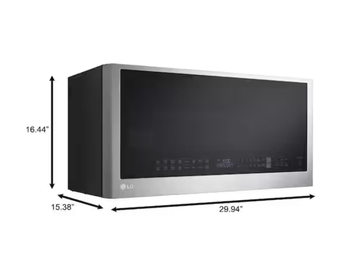 *Slightly Damaged* Smart 1.7 cu. ft. Over the Range Convection Microwave Oven with Air Fry in PrintProof Stainless Steel