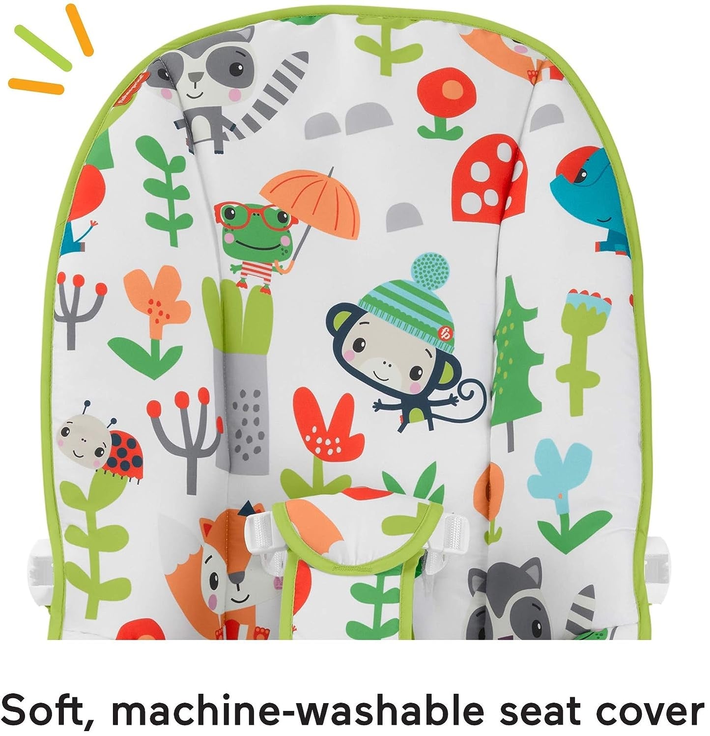 Fisher-Price Baby's Bouncer – Green, bouncing seat for soothing and play for newborns and infants