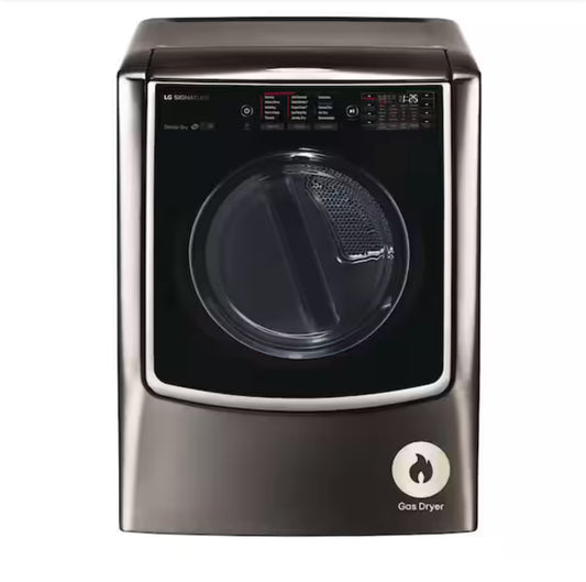 SIGNATURE 9.0 Cu. Ft. Vented SMART Gas Dryer in Black Stainless Steel with Touch Control Panel and TurboSteam