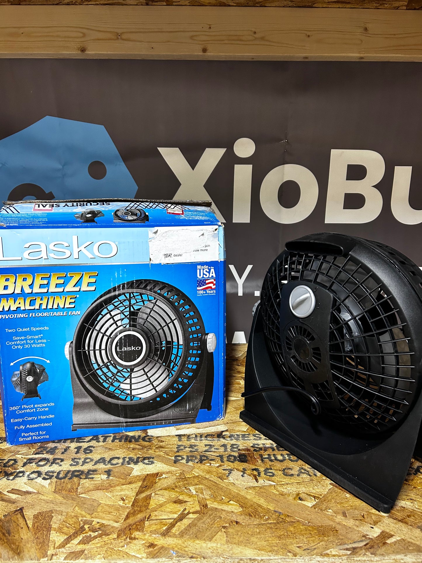 Lasko 10" Breeze Machine Pivoting 2-Speed Floor Fan, Model 507, Black