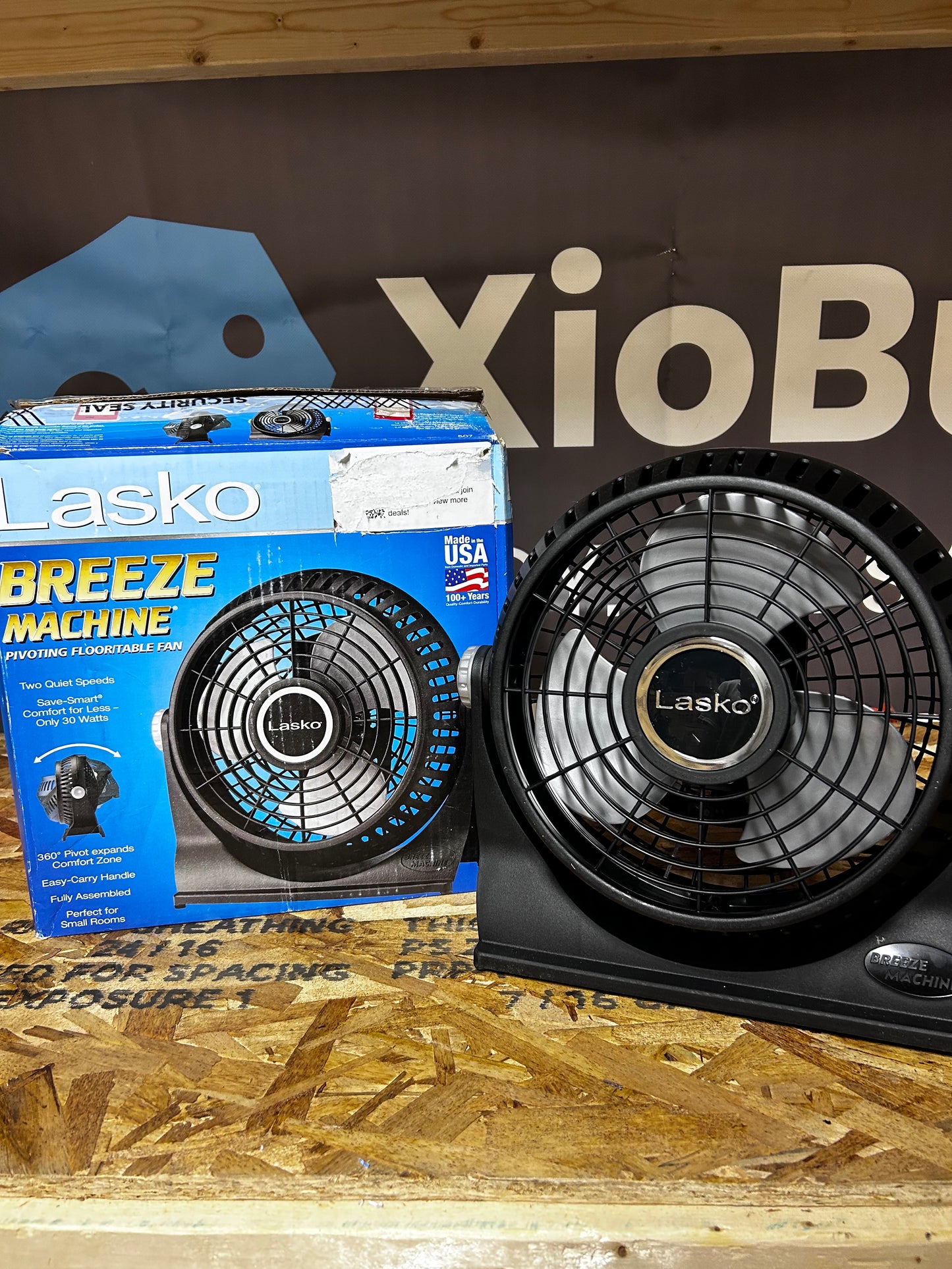 Lasko 10" Breeze Machine Pivoting 2-Speed Floor Fan, Model 507, Black