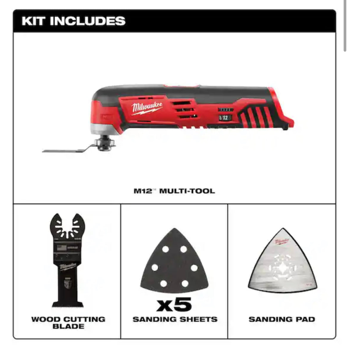 M12 12V Lithium-Ion Cordless Oscillating Multi-Tool (Tool-Only)