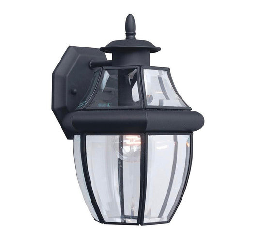 Lancaster 1-Light Traditional Black Outdoor Wall Lantern Sconce