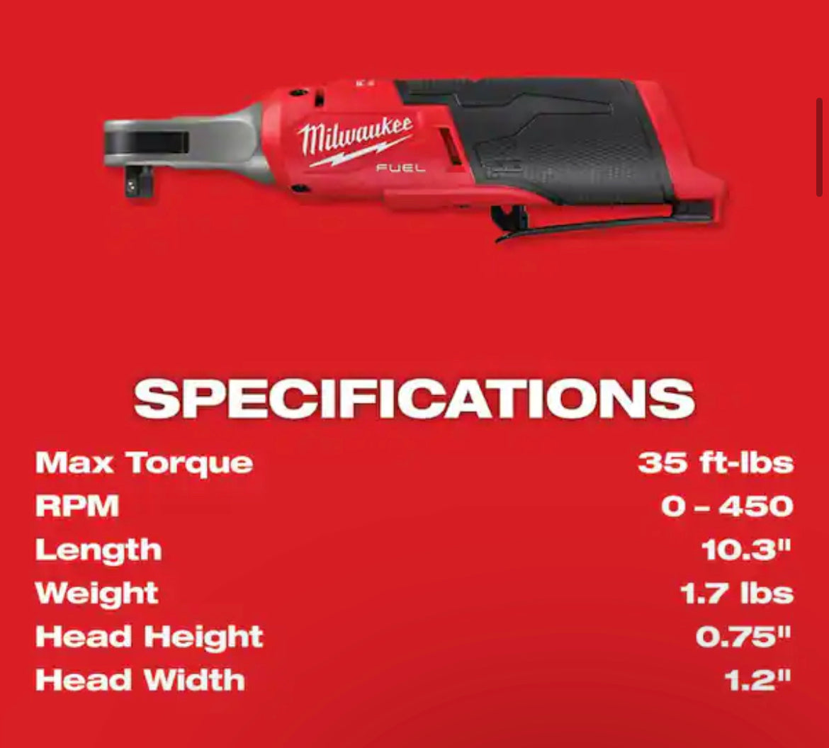 M12 FUEL 12-Volt Lithium-Ion Brushless Cordless High Speed 3/8 in. Ratchet (Tool-Only)