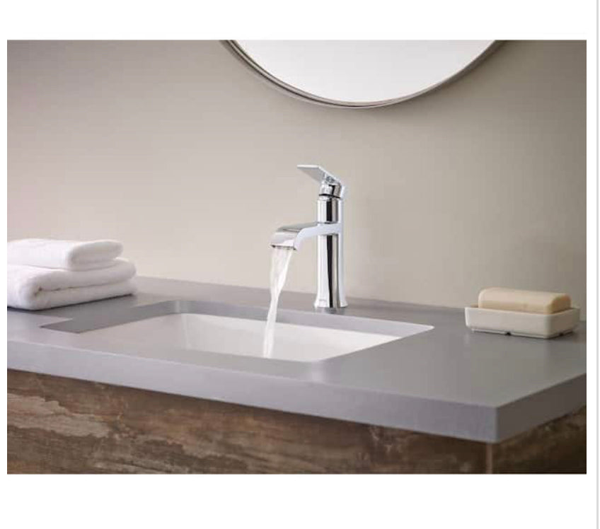 Moen Genta Single Hole Single-Handle Bathroom Faucet in Chrome