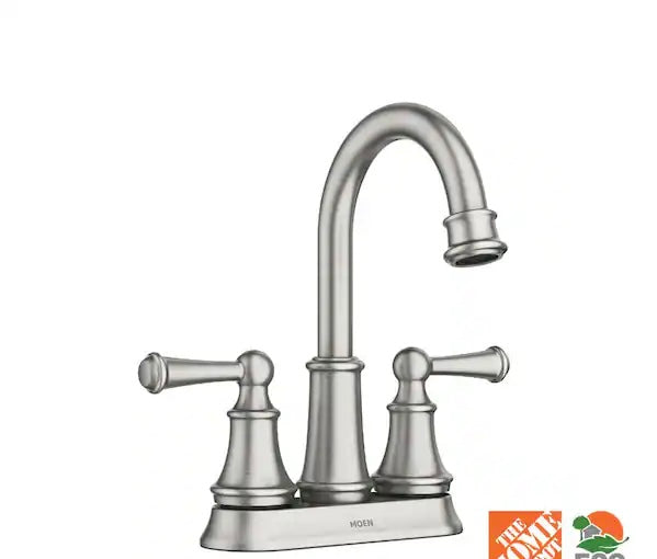 Brecklyn 4 in. Centerset 2-Handle Bathroom Faucet in Spot Resist Brushed Nickel