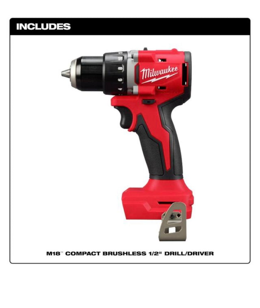 M18 18V Lithium-Ion Brushless Cordless 1/2 in. Compact Drill/Driver (Tool-Only) 3601-20