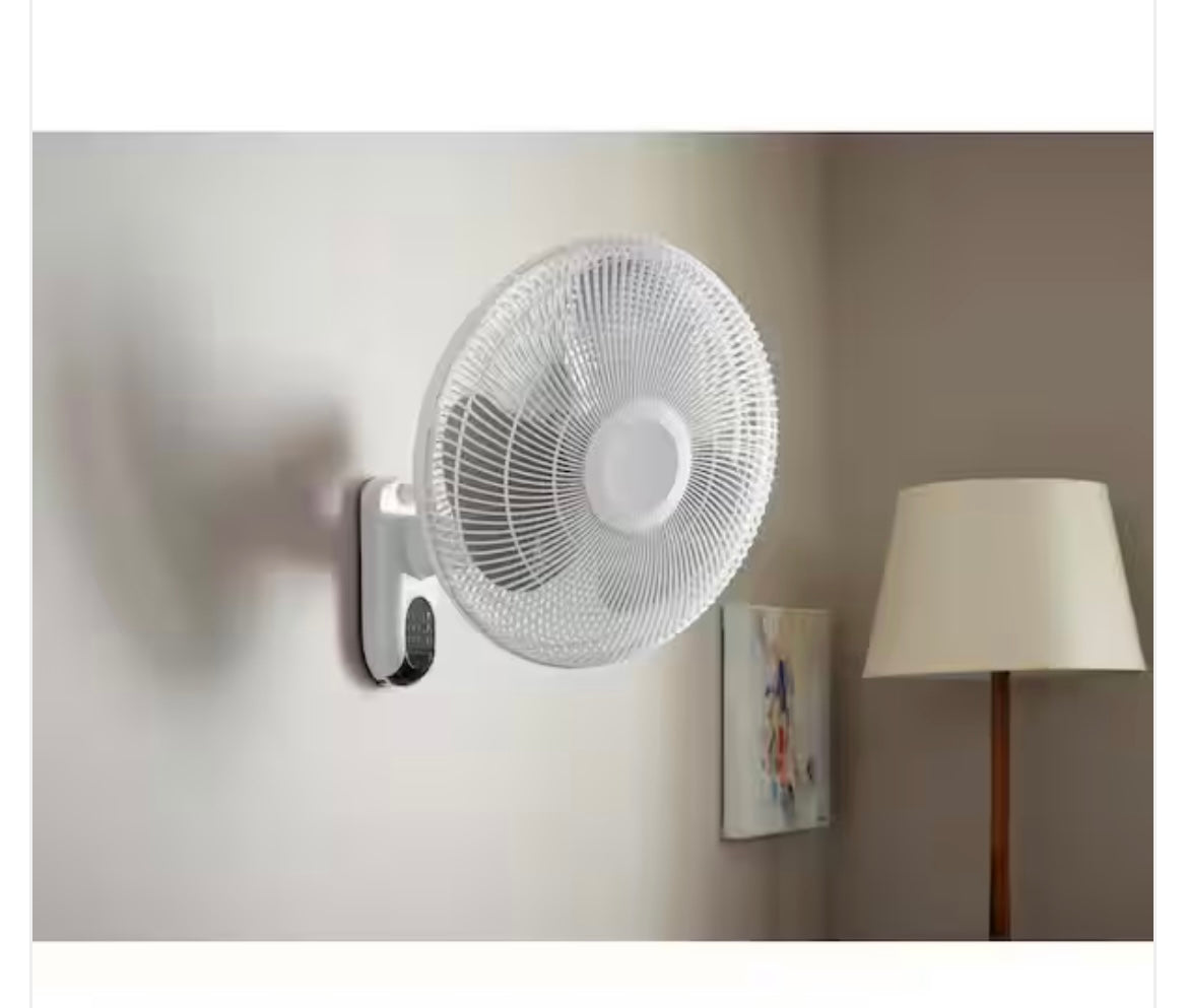 Hampton Bay 16 in. Indoor Wall Mount Fan with Remote