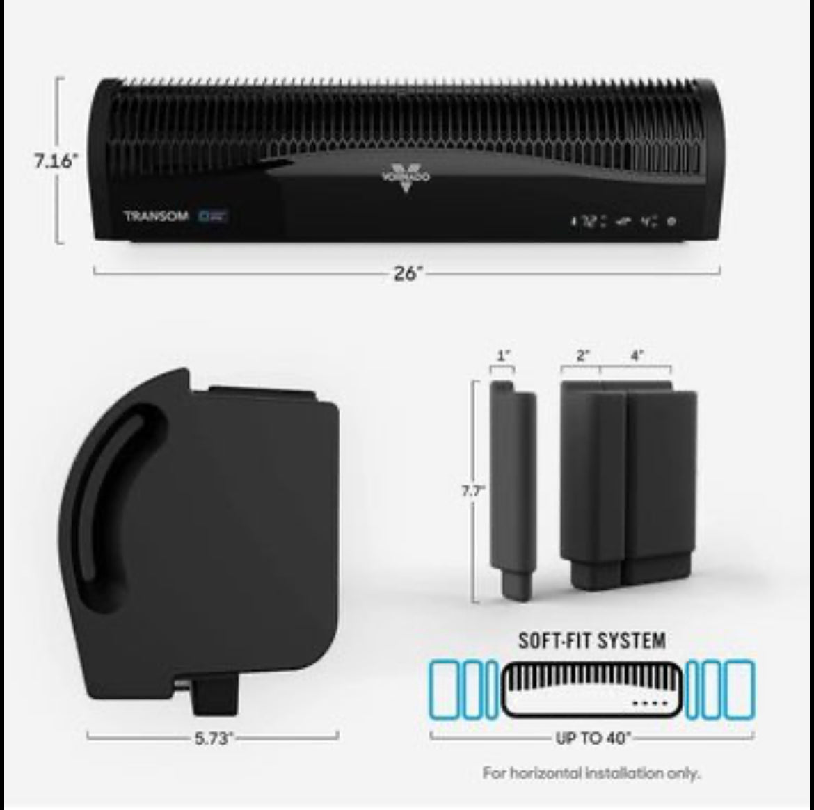 Vornado TRANSOM Window Fan with 4 Speeds, Remote Control, Reversible Exhaust Mode, Weather Resistant