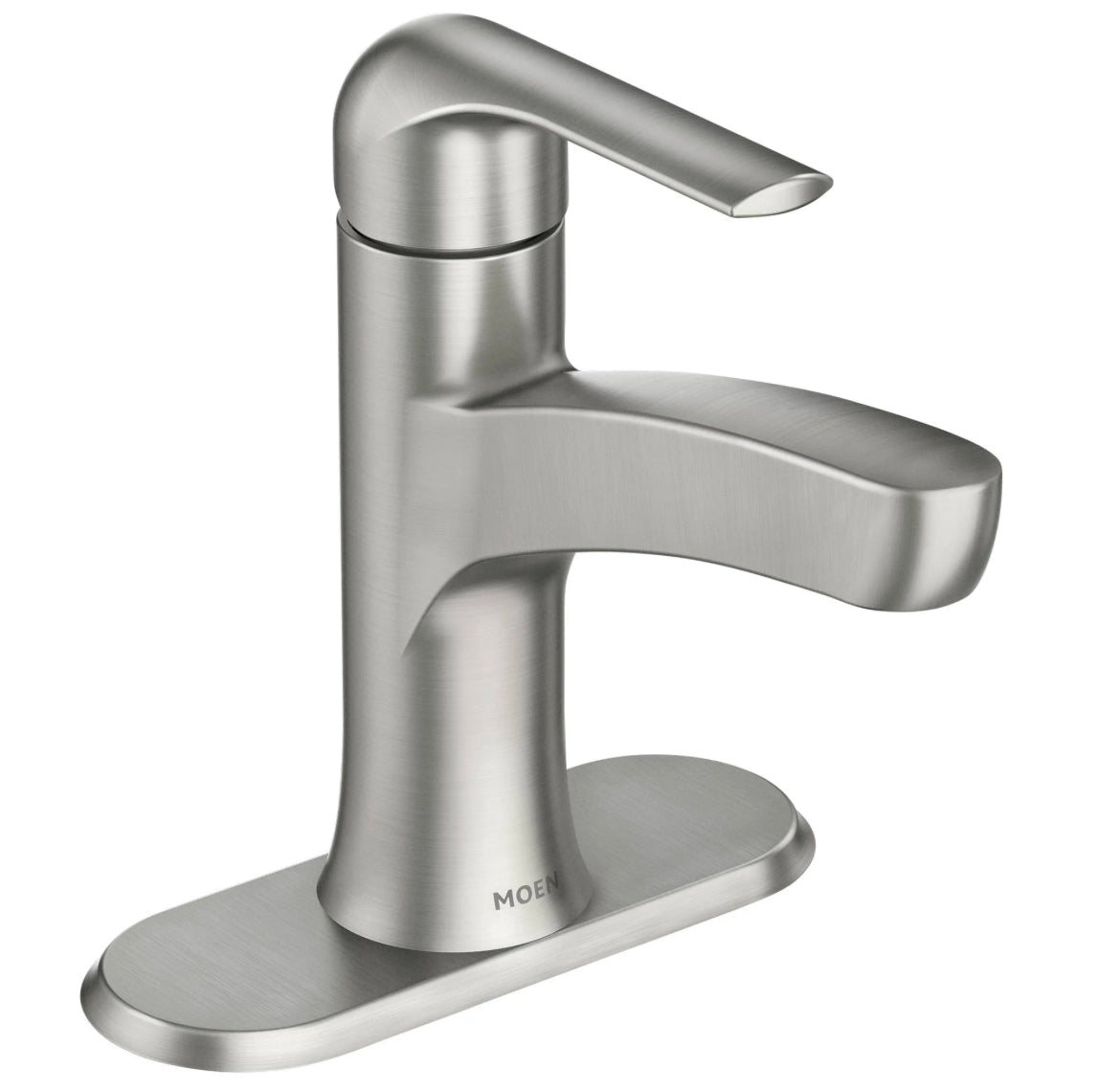 Moen Tilson Spot Resist Brushed Nickel Bathroom Faucet with Optional Deck Plate, 84565SRN