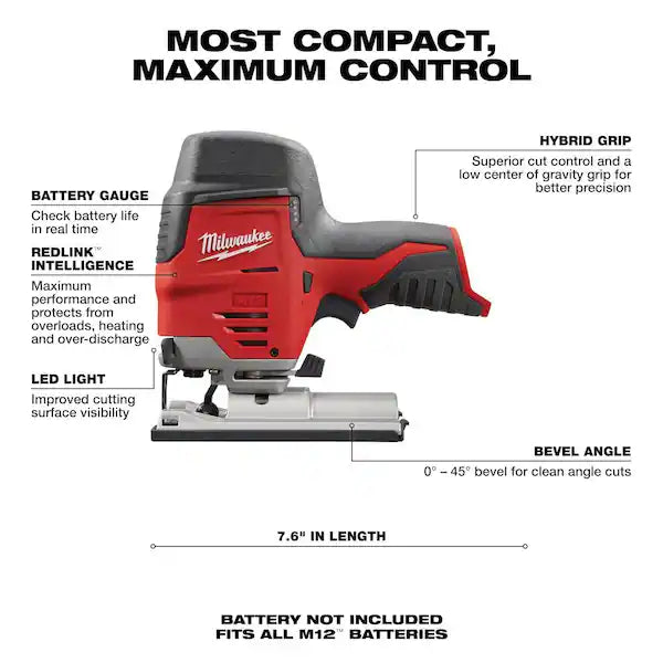 M12 12V Lithium-Ion Cordless Jig Saw (Tool-Only)(Slightly Used)