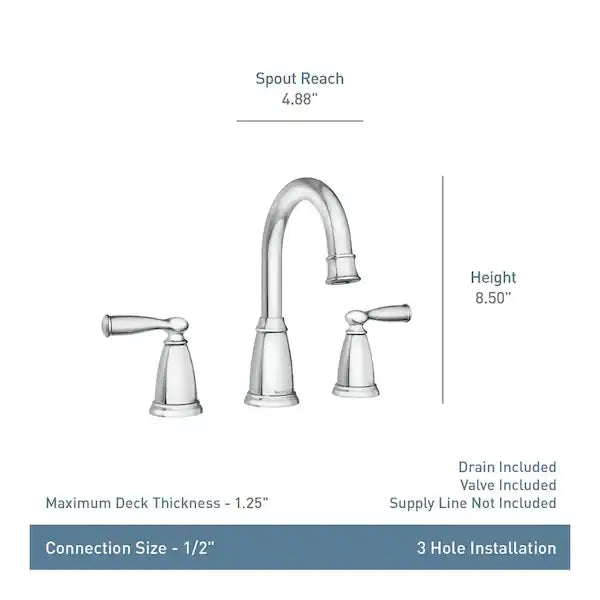 Banbury 8 in. Widespread Double Handle High-Arc Bathroom Faucet in Mediterranean Bronze (Valve Included)