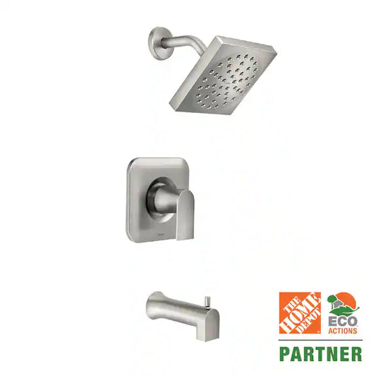 Genta Single-Handle 1-Spray Tub and Shower Faucet in Spot Resist Brushed Nickel (Valve Included)