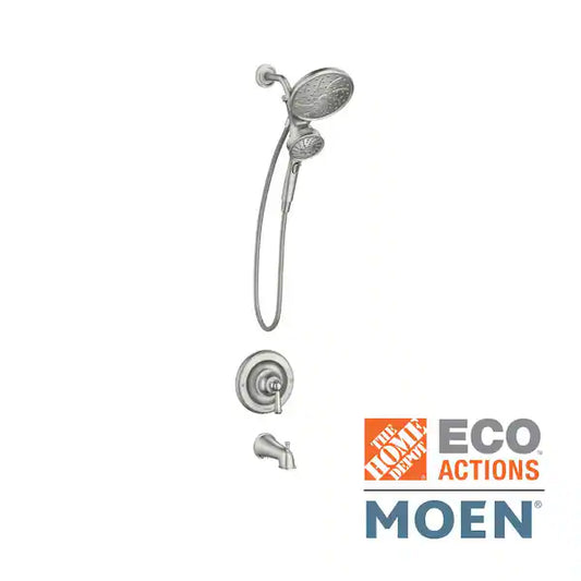 Brecklyn Single-Handle 6-Spray Tub Shower Faucet w/ Magnetix Rainshower in Spot Resist Brushed Nickel(Valve Included)