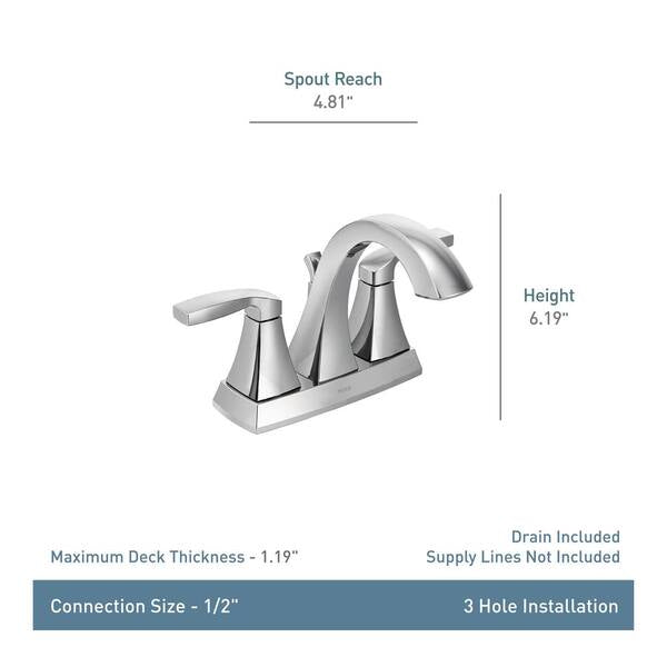 Voss 4 in. Centerset 2-Handle Bathroom Faucet in Brushed Nickel