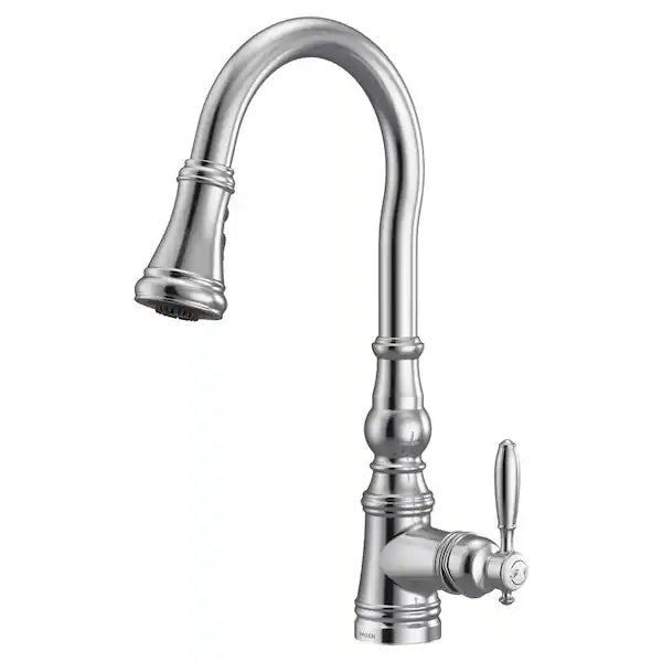 Weymouth Single-Handle Pull-Down Sprayer Kitchen Faucet with Reflex in Chrome