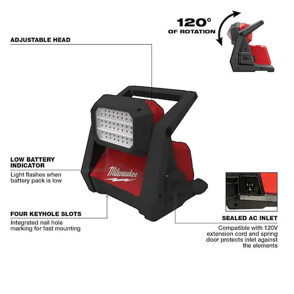 M18 GEN-2 18-Volt Lithium-Ion Cordless 4000 Lumens ROVER LED AC/DC Flood Light (Tool-Only)