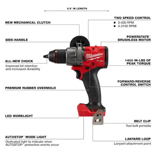 M18 FUEL 18V Lithium-Ion Brushless Cordless 1/2 in. Hammer Drill/Driver (Tool-Only) [NEW]