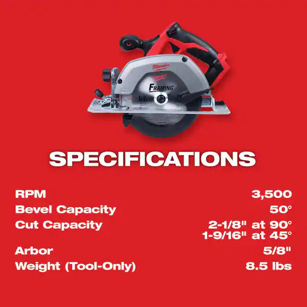 M18 18V Lithium-Ion Cordless 6-1/2 in. Circular Saw (Tool-Only)