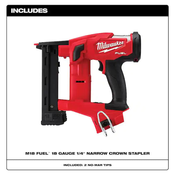 M18 FUEL 18-Volt Lithium-Ion Brushless Cordless 18-Gauge 1/4 in. Narrow Crown Stapler (Tool-Only)