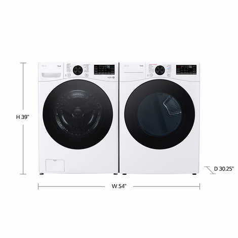 LG 4.5 cu. ft. Front Load Washer with TurboWash 360 and 7.4 cu. ft. GAS Dryer with TurboSteam and Built-In Intelligence