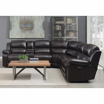 Dunhill 3-piece Leather Power Reclining Sectional with Power Headrest