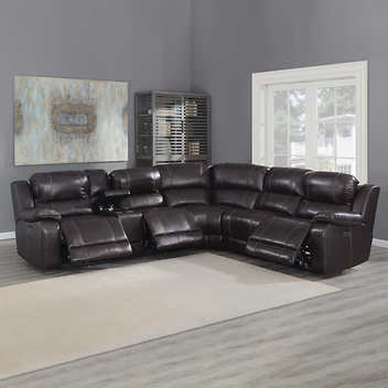 Dunhill 3-piece Leather Power Reclining Sectional with Power Headrest