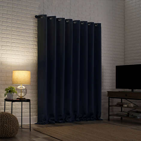 SunZero Curtains Dark Blue One Panel Pair 104 x 96in