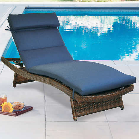 Peak Season Outdoor Chaise Cushion Blue