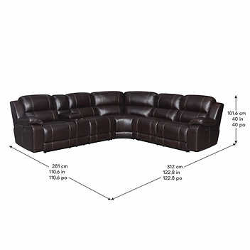 Dunhill 3-piece Leather Power Reclining Sectional with Power Headrest