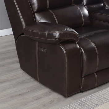 Dunhill 3-piece Leather Power Reclining Sectional with Power Headrest