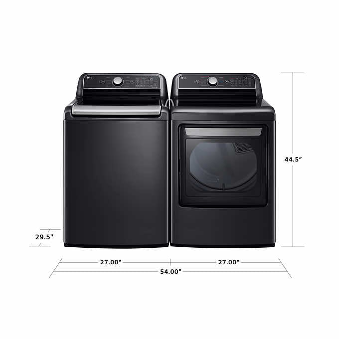 LG 5.5 cu. ft. Mega Capacity Top Load Washer with TurboWash3D Technology and 7.3 cu. ft. Ultra Large Capacity ELECTRIC Dryer with EasyLoad Door