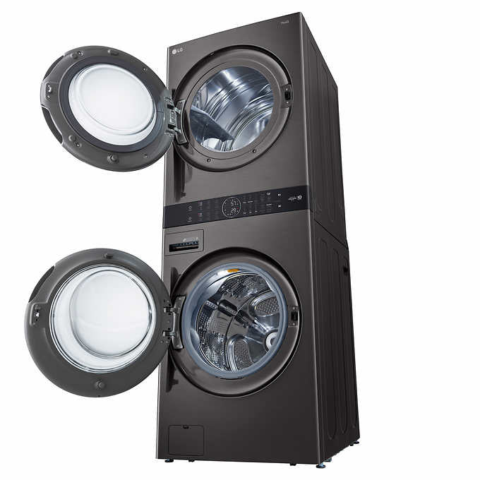 LG WashTower Single Unit ELECTRIC with Center Control 4.5 cu. ft. Front Load Washer and 7.4 cu.