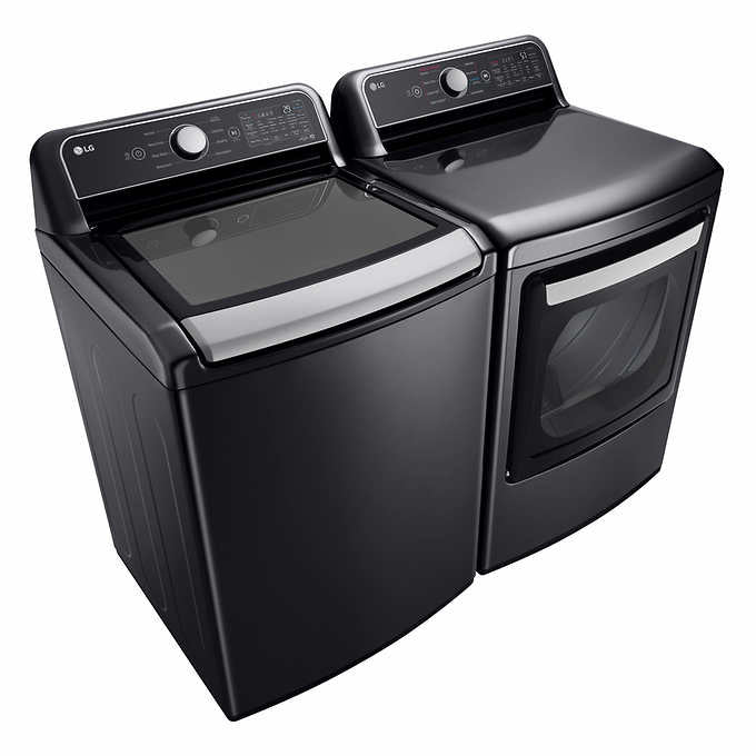 LG 5.5 cu. ft. Mega Capacity Top Load Washer with TurboWash3D Technology and 7.3 cu. ft. Ultra Large Capacity ELECTRIC Dryer with EasyLoad Door