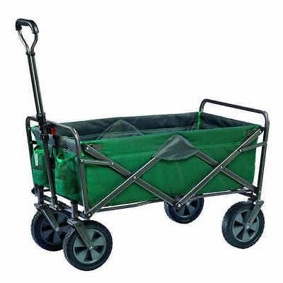 Folding 4 Wheel Wagon Chariot Trolley Foldable Collapsible Cart (Green)