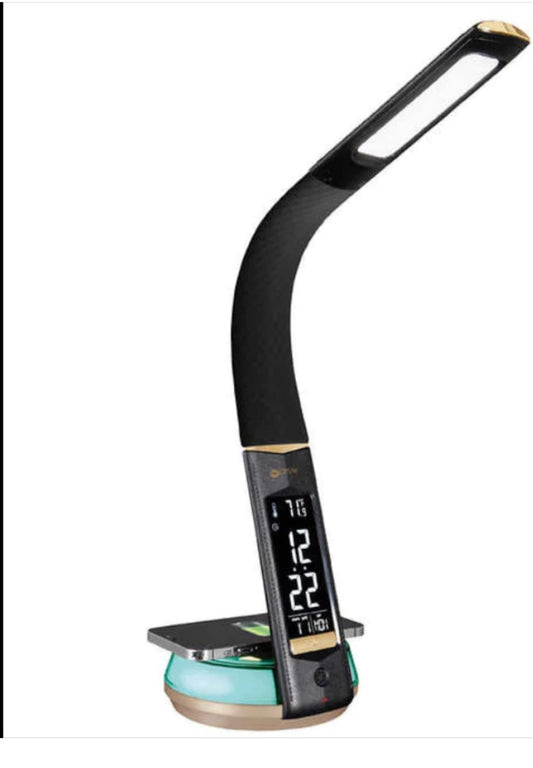 Ottlite Wellness Series Wireless Charging Lamp -Black & Gold