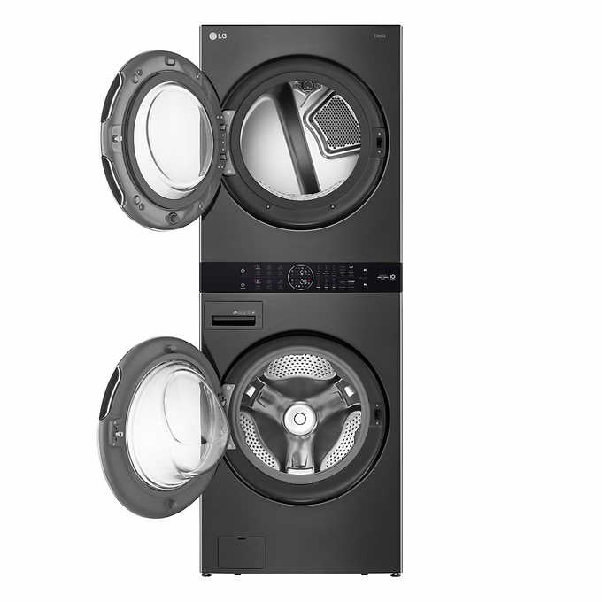 LG WashTower Single Unit ELECTRIC with Center Control 4.5 cu. ft. Front Load Washer and 7.4 cu.